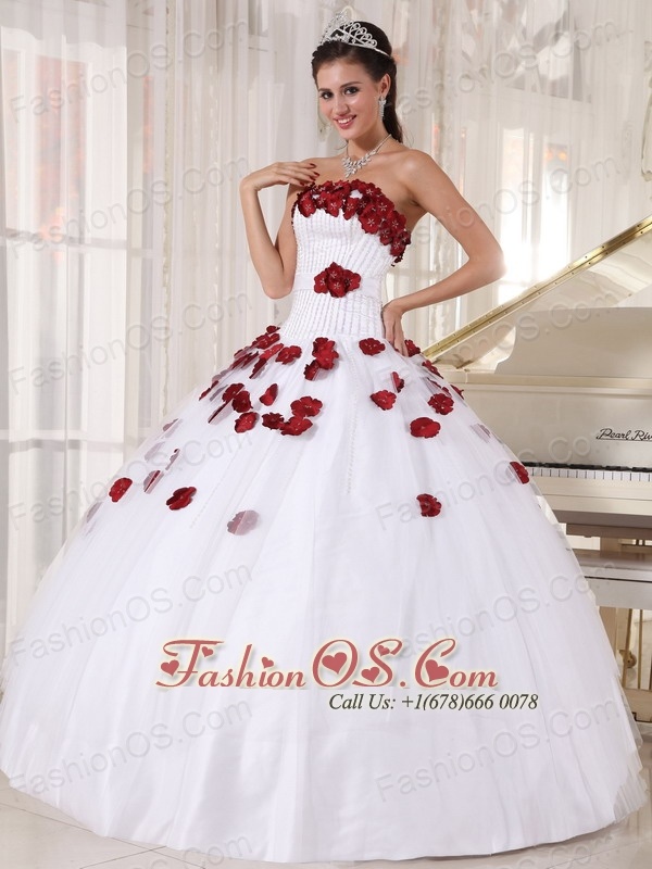 red white quinceanera dresses
