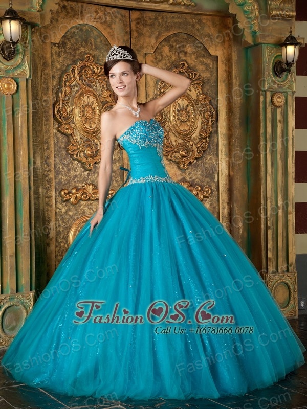 Brand New Teal Sweet 16 Dress Sweetheart  Beading Tulle A-Line / Princess
