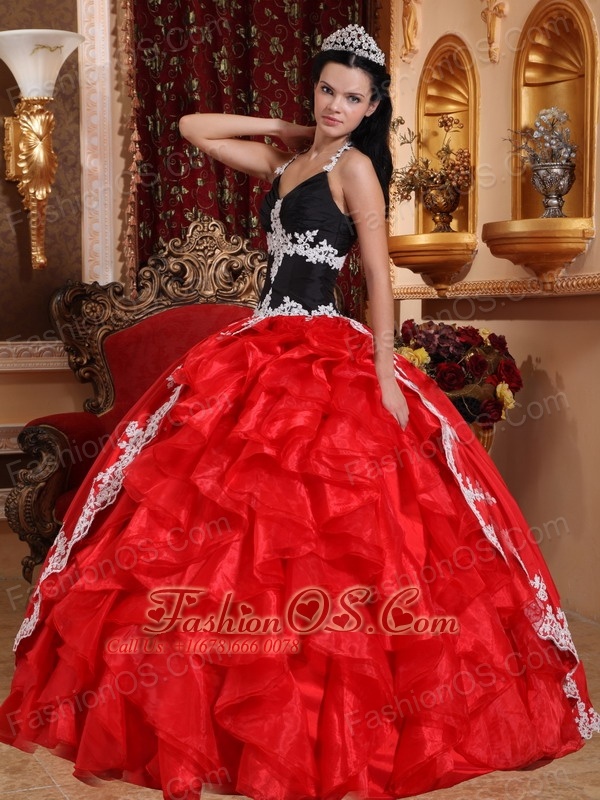 red and black quinceanera dresses