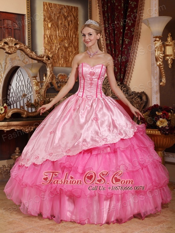 Brand New Rose Pink Quinceanera Dress Sweetheart Taffeta