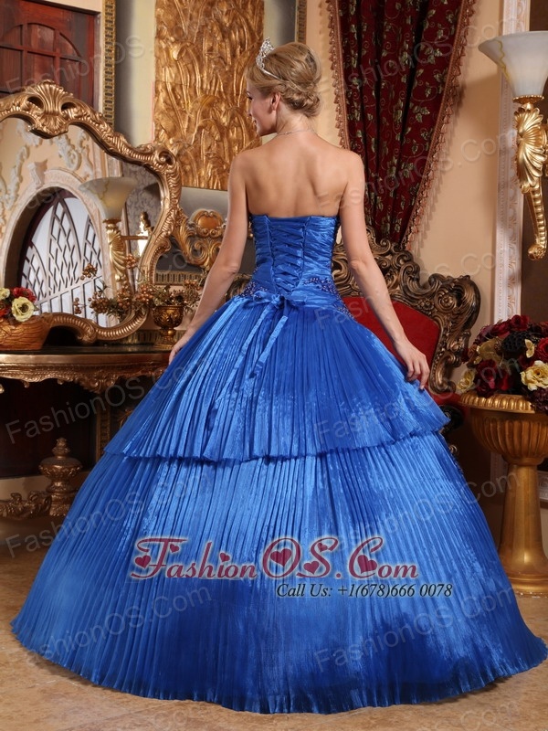 Pretty Royal Blue Quinceanera Dress Sweetheart Organza Ball Gown