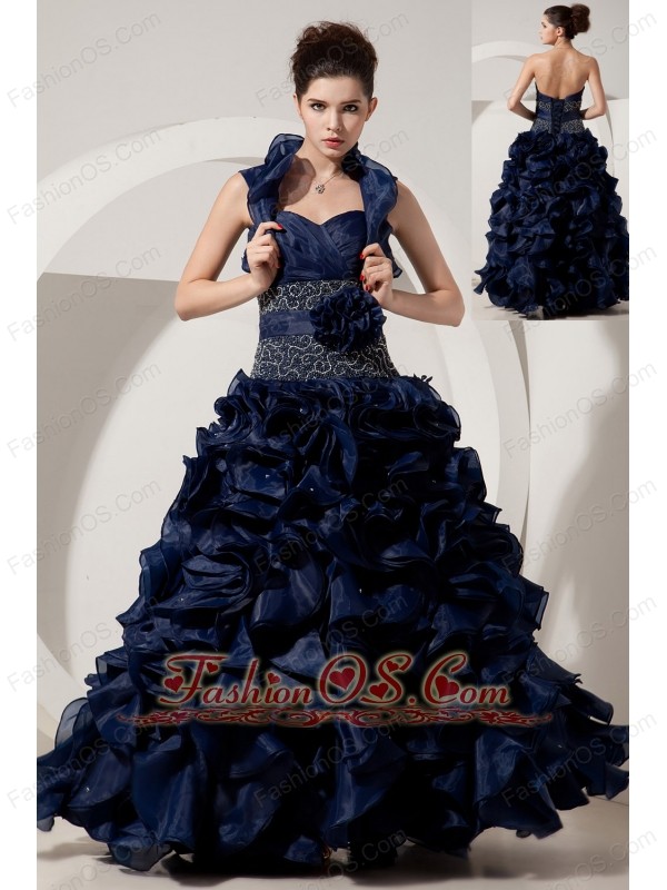 navy blue princess prom dresses