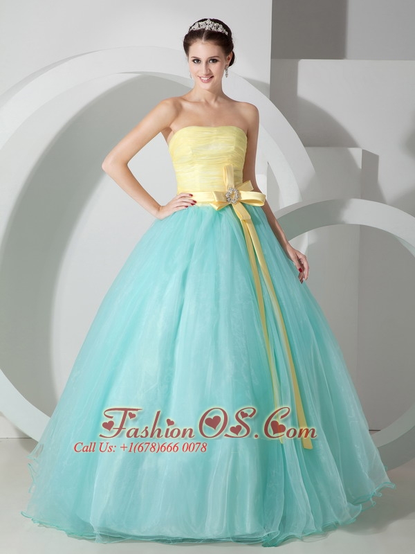 yellow and blue quinceanera dresses