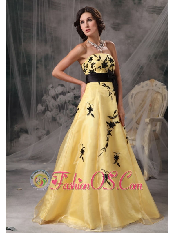 Black yellow prom dresses