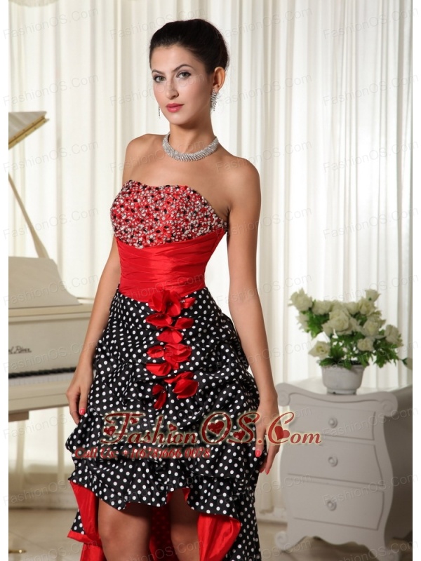 High-low 2013 Prom Dress Zipper Special Fabric Beaded Decorate Bust