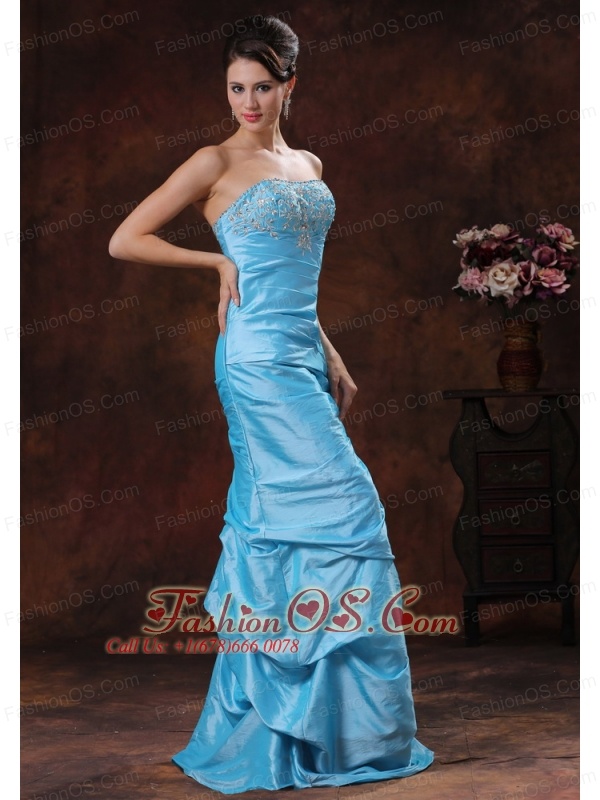 Aqua Blue Mermaid Prom Dress Clearances With Beaded Decorate Bust In Albertville Alabama