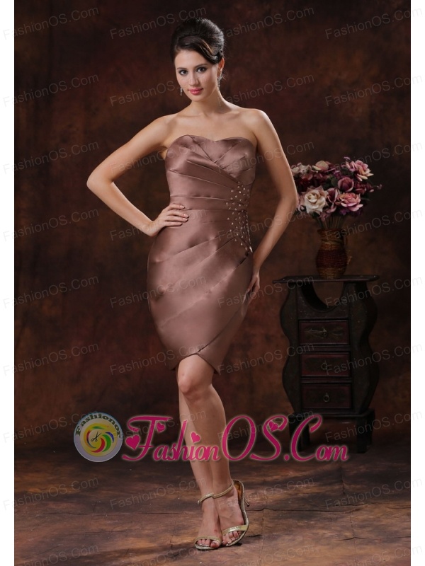 Brown Mother Of The Bride Dress Clearance With Strapless Beaded and Ruch Decorate In Cave Creek Arizona