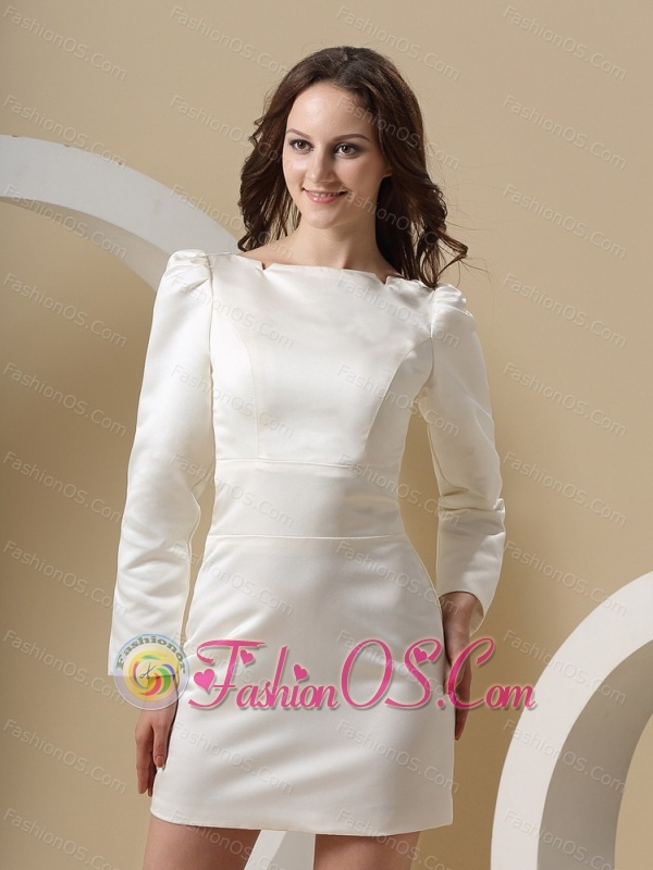 Bateau and Long Sleeves For Mother Of The Bride Dress