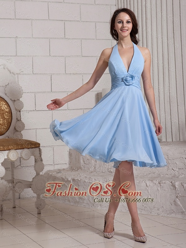 light blue short flowy dress