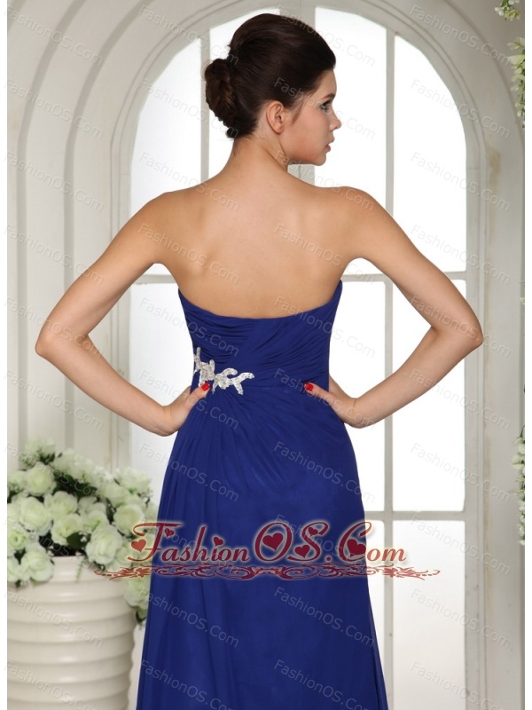 Royal Blue Appliques With Beading Sweetheart Prom Dress For Custom Made