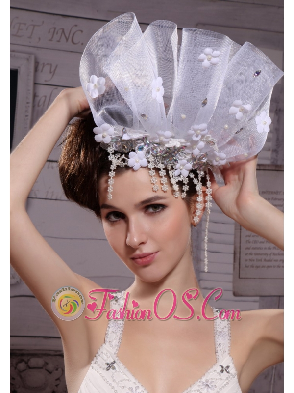Exclusive Tulle/ Rhinestones Hand Made Flowers Hair Combs