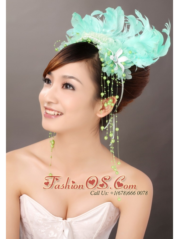 Lovely Feather Organza Beading Fascinators