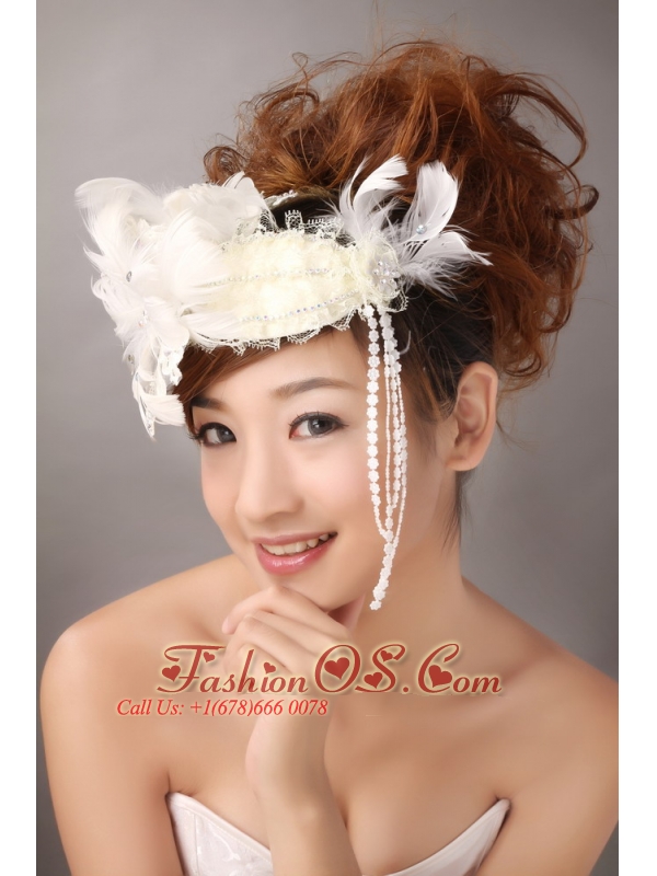 White Feather Wedding and Outdoor Lace Women’ s Fascinators
