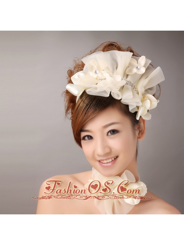 Champagne Organza Special Occasion and Outdoor Fascinators/ Hairband