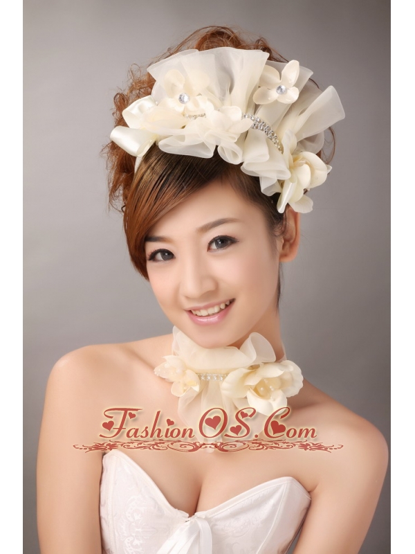 Champagne Organza Special Occasion and Outdoor Fascinators/ Hairband