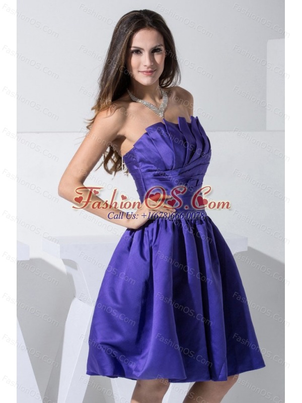 Simple Purple Prom / Cocktail Dress For 2013 Knee-length A-line Strapless