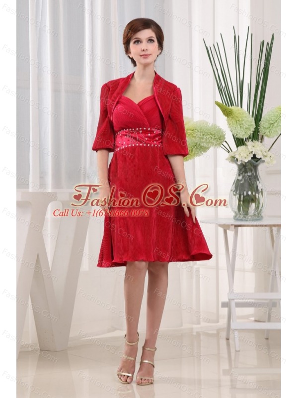A-line Sweetheart Wine Red Mother Of The Bride Dress Chiffon Ruch
