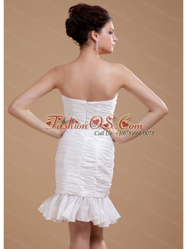 2013 Prom Dress With Beaded Taffeta Column Strapless Mini-length