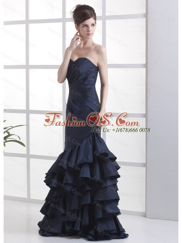 Mermaid Navy Blue Sweetheart Neckline Floor-length 2013 Prom Dress