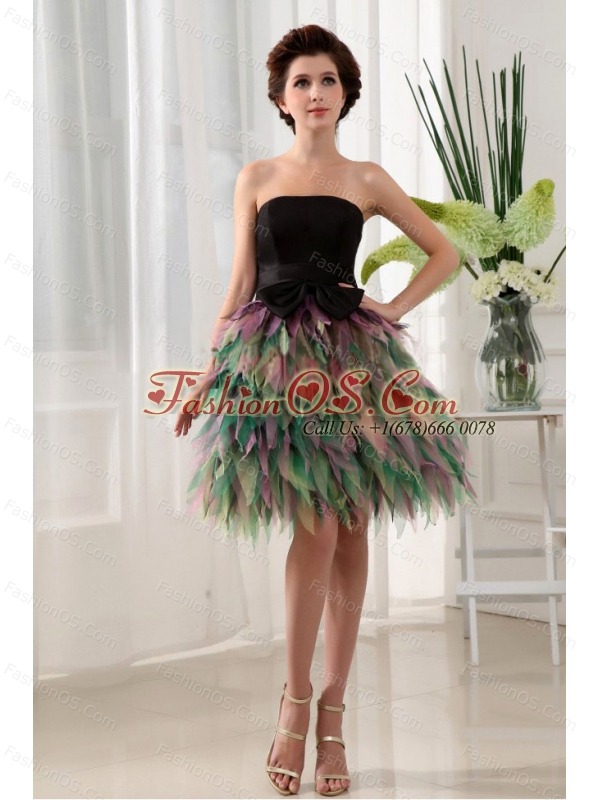 Colorful Prom Dress With Bowknot Ruffles For Custom Made