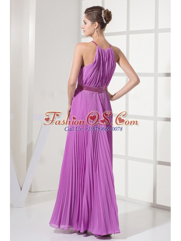 Straps and Lavender For Prom Dress With Ruched Over Skirt