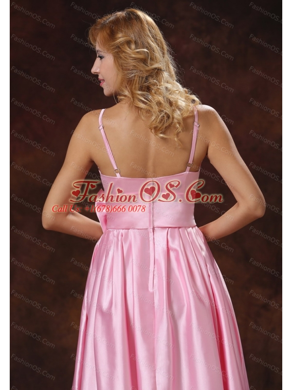 Baby Pink Spaghetti Straps Dama Dresses for Quinceanera With Sash