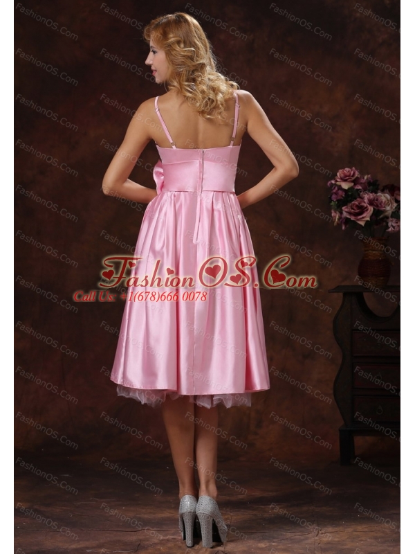 Baby Pink Spaghetti Straps Dama Dresses for Quinceanera With Sash