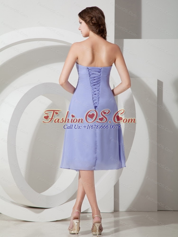 Lilac Strapless Beading Cheap Dama Dress On Sale