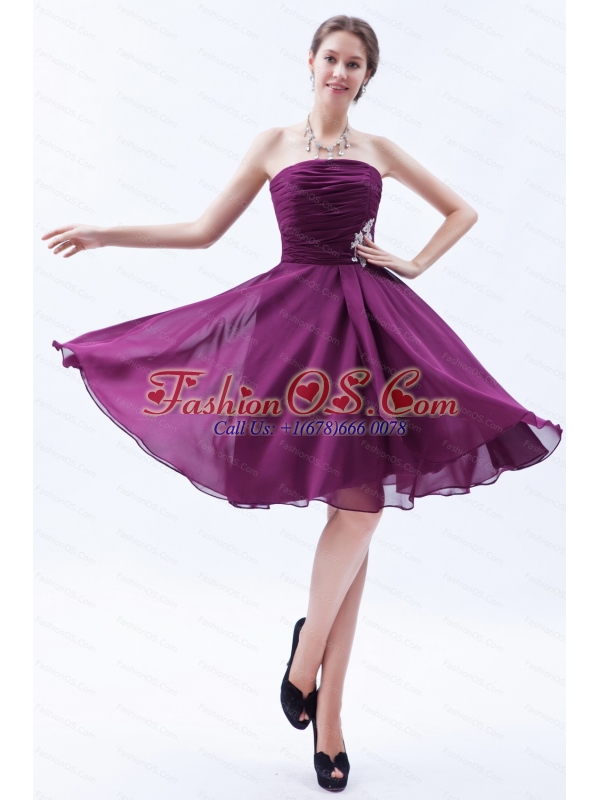 Appliques A-line / Princess affordable Dark Purple Dama Dress