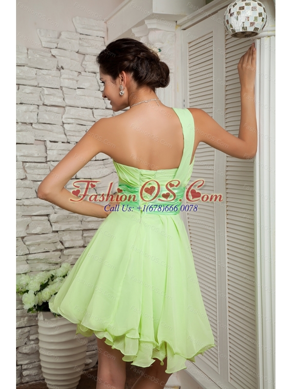 Yellow Green Empire Chiffon Beading Dama Dresses 2013