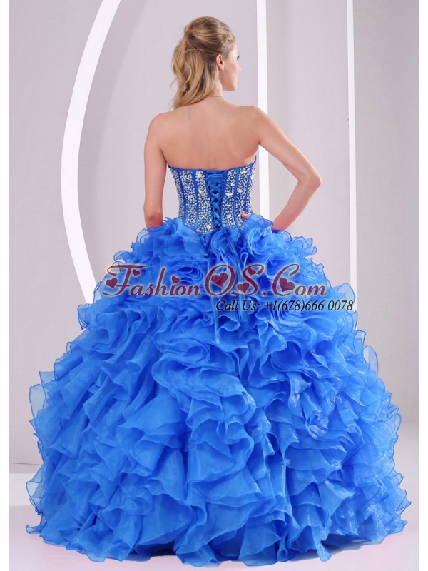 Exquisite Sweetheart Full -length 2014 Summer 15 Quinceanera Gowns in Blue