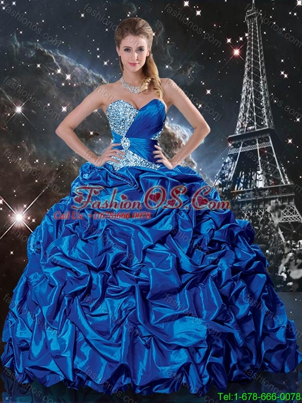 2016 Spring Perfect Sweetheart Detachable Quinceanera Dresses with Beading and Pick Ups