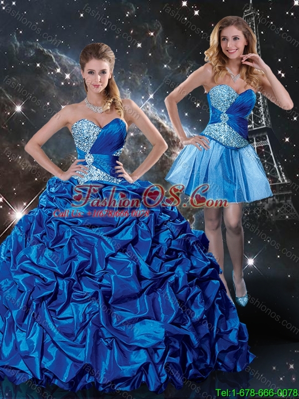 2016 Spring Perfect Sweetheart Detachable Quinceanera Dresses with Beading and Pick Ups