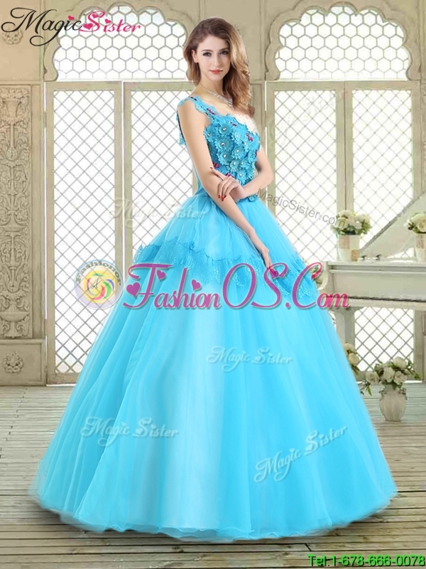 Beautiful One Shoulder Quinceanera Dresses with Lace and Appliques