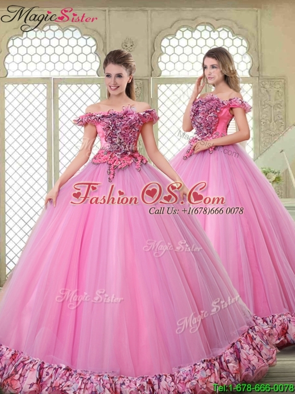 New Style Off the Shoulder Quinceanera Gowns in Multi Color