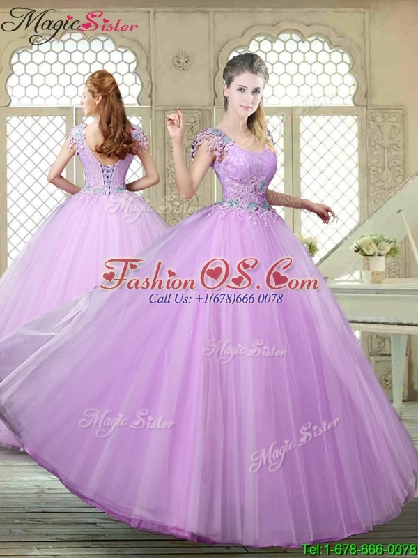 Perfect Ball Gown Scoop Quinceanera Gowns with Appliques