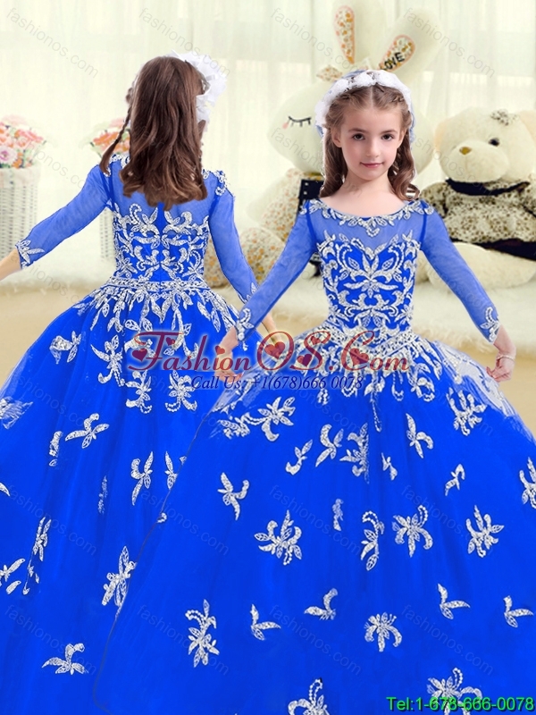 Cheap Beading and AppliquesNew Style Little Girl Pageant Dresses