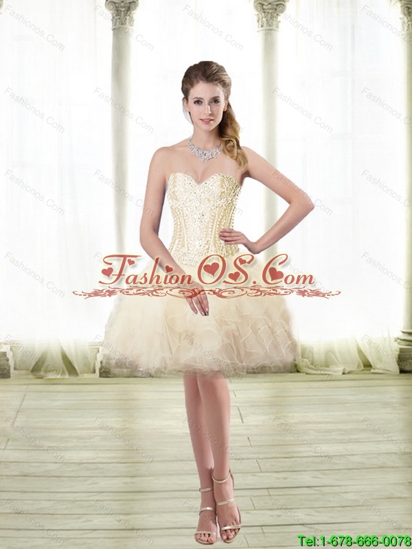 Luxurious Sweetheart Prom Dresses with Beading and Ruffles