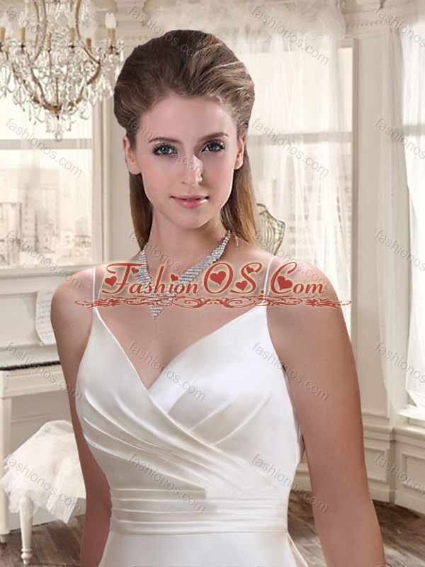 Exclusive A Line Off the Shoulder Wedding Dresses with Half Sleeves