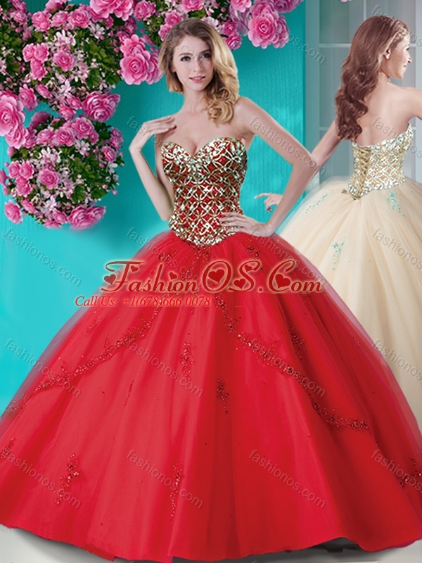 big red quinceanera dresses