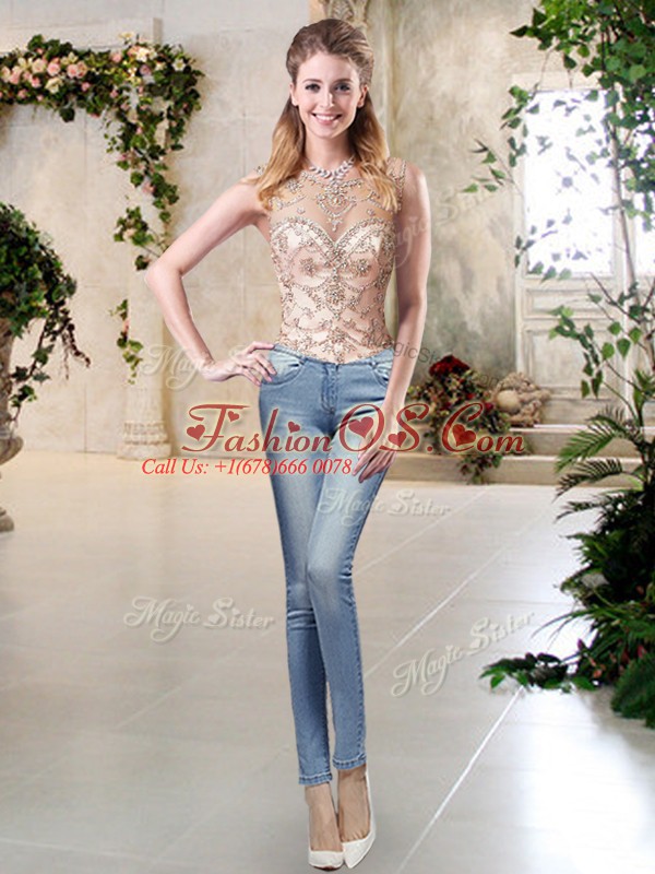 Hot Sale Sleeveless Lace Up Floor Length Beading and Lace and Appliques Quinceanera Dresses