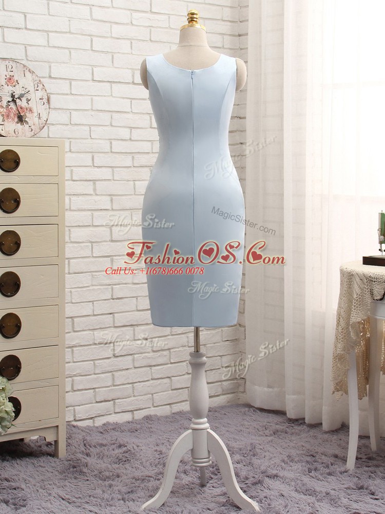 Decent Satin Sleeveless Mini Length Mother Of The Bride Dress and Lace and Appliques