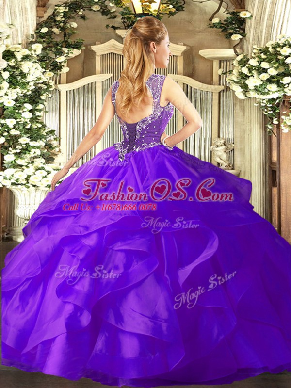 Smart Floor Length Turquoise Sweet 16 Quinceanera Dress Straps Sleeveless Lace Up