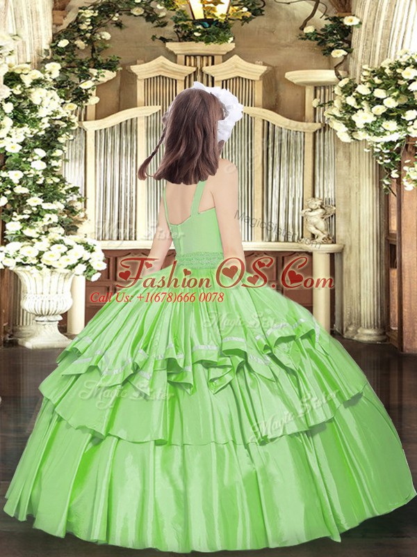 Fashion Fuchsia Zipper Scoop Beading Little Girls Pageant Dress Organza Sleeveless