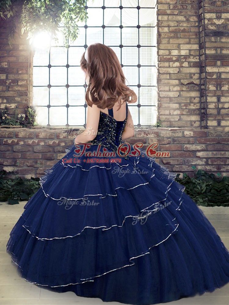 Adorable Ball Gowns Evening Gowns Purple Straps Sleeveless Floor Length Lace Up