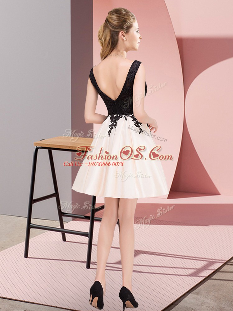 Green Sleeveless Lace Mini Length Vestidos de Damas