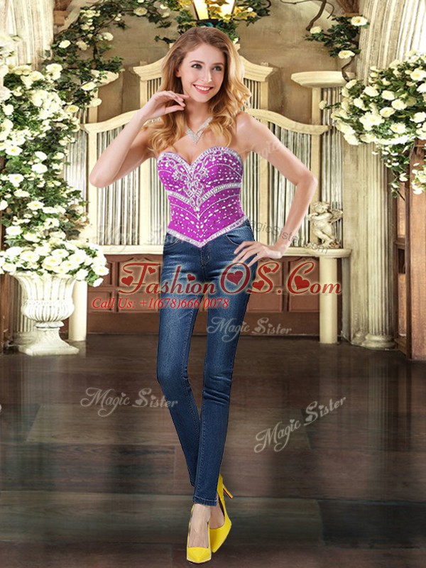 Lilac Quinceanera Dresses Sweet 16 and Quinceanera with Beading and Ruffles Sweetheart Sleeveless Lace Up