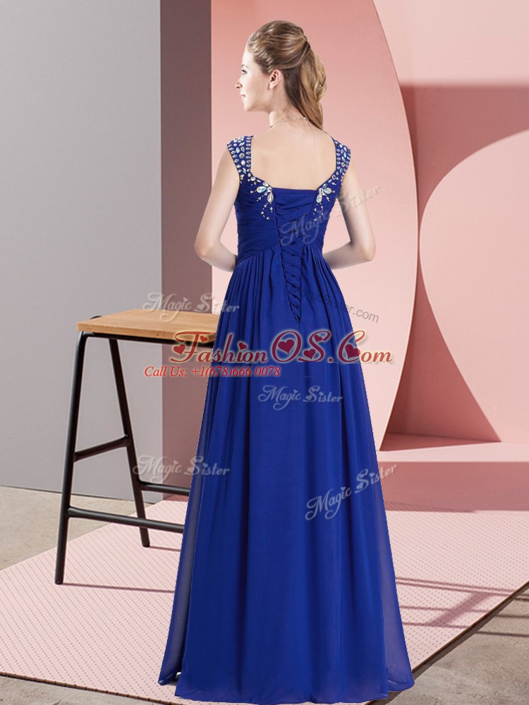 Custom Designed Fuchsia Cap Sleeves Floor Length Beading Lace Up Celebrity Inspired Dress
