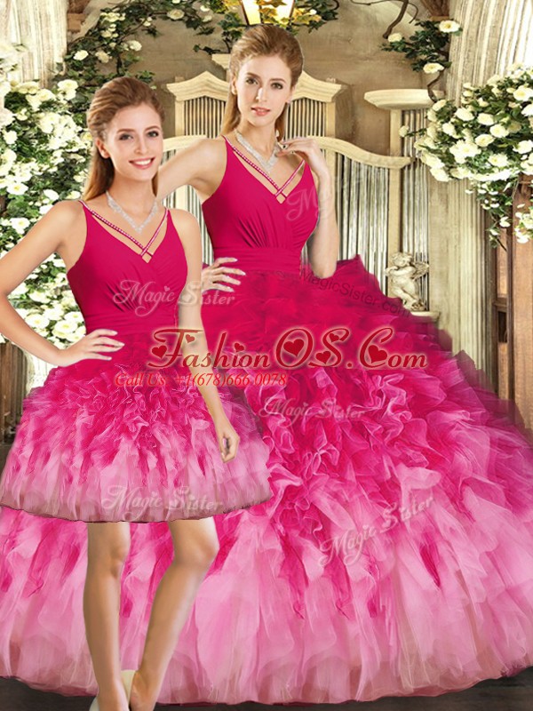 Fantastic Sleeveless Backless Floor Length Ruffles Sweet 16 Quinceanera Dress