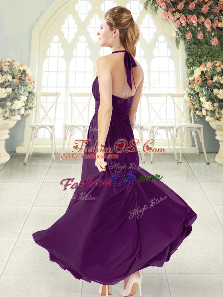 Olive Green Zipper Prom Party Dress Ruching Sleeveless Floor Length